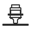 Simplified front-view line drawing of Athena II Pro Build Arm and plate